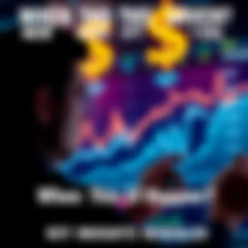 A person looking at a graph showing financial trends with dollar signs in the background