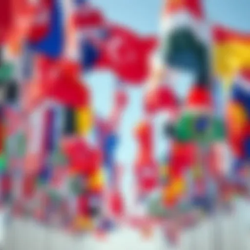 A collection of various flags displayed together, symbolizing different cultures and identities, showcasing unity and pride.
