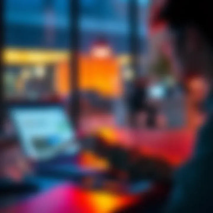 A person reading Flexa's new blog post on a laptop