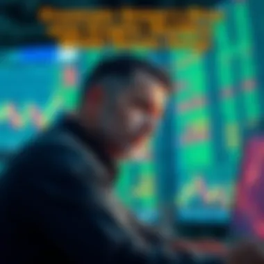 Frustrated Investor Watching Stock Prices An investor looking at a screen with rising stock prices while appearing frustrated, representing disappointment in crypto losses