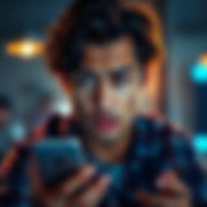 A person with a confused expression looking at their smartphone, showing frustration over unwanted verification messages from Coinbase