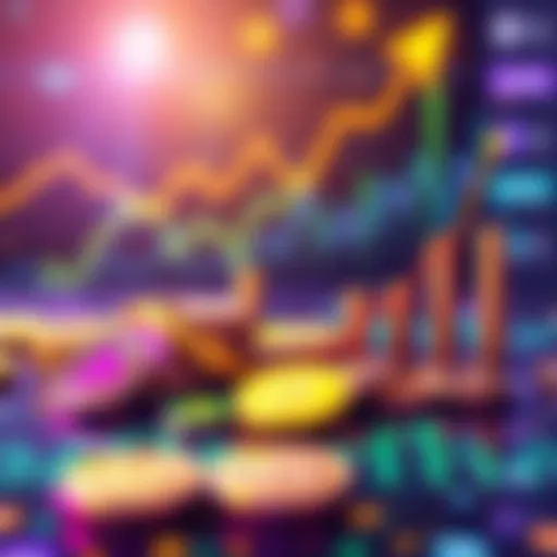 A visual representation of various altcoins with upward trends and charts, symbolizing growth in 2025.