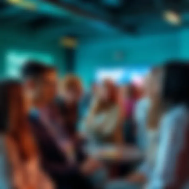 A diverse group of people discussing projects focused on sustainability and societal change.