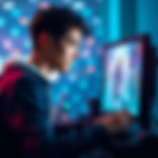 A gamer looks thoughtfully at a computer screen, reminiscing about a game they used to play, showing a sense of regret.