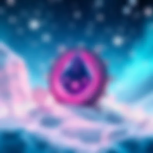 Illustration of a digital airdrop symbol with snowflakes, representing the Glacier Airdrop event.