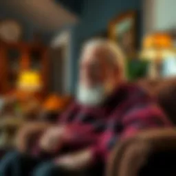 An elderly man in a cozy living room expresses skepticism about Bitcoin, comparing it to past scams.