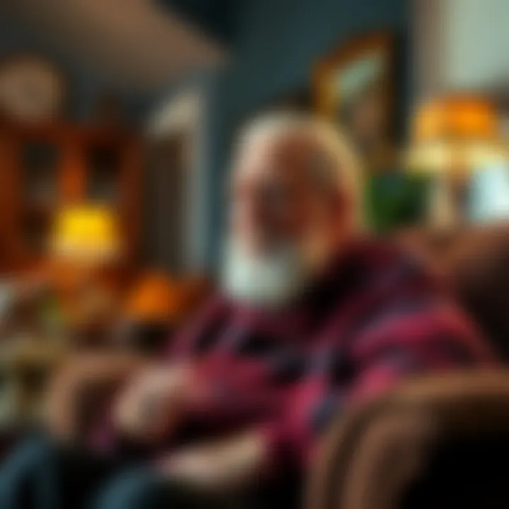 An elderly man in a cozy living room expresses skepticism about Bitcoin, comparing it to past scams.
