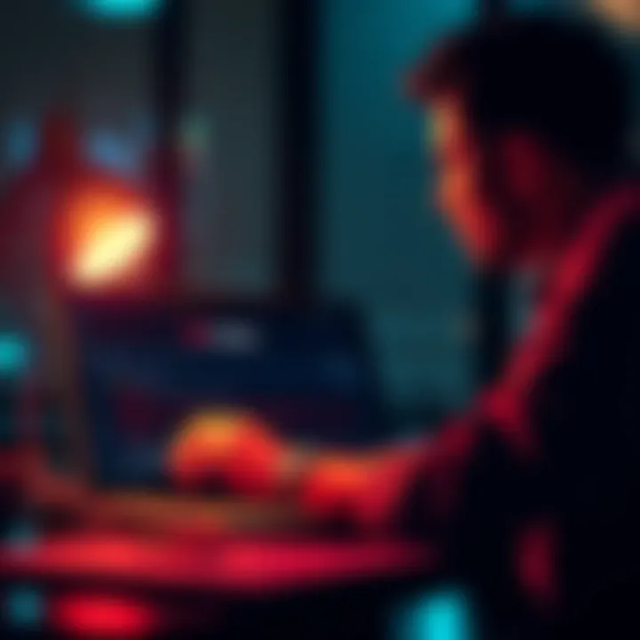 A person looks distressed while checking their laptop screen showing a hacked Exodus wallet with cryptocurrency loss information