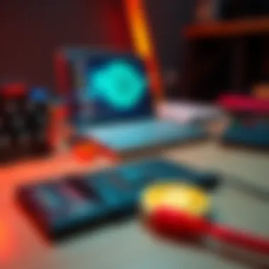 A hardware wallet on a desk with a small amount of Bitcoin shown on a screen.