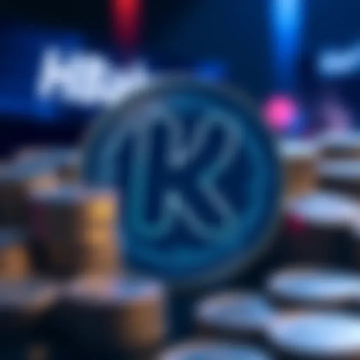 A graphic showing the Kraken logo alongside an image of HBAR tokens, symbolizing the anticipation of HBAR staking options on the exchange.