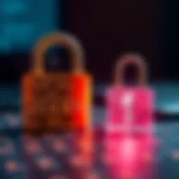 A padlock symbolizing security alongside a complex password design, representing the balance between strong passphrases and memorability.