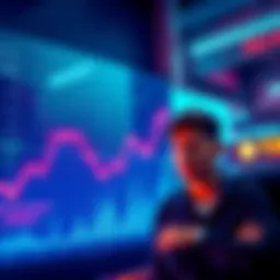 A visual representation of high exchange fees in finance, showing a graph with rising costs and people looking concerned about their finances.
