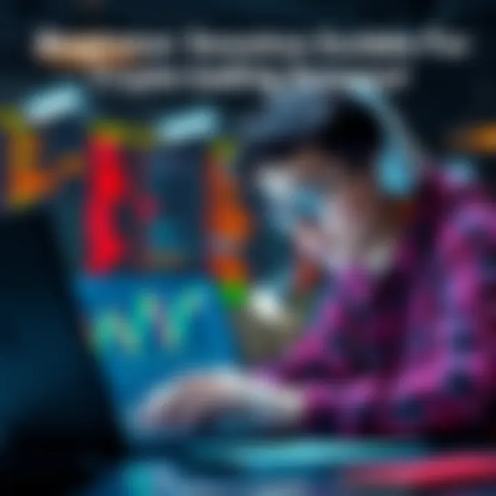 A high school student looking at a laptop with cryptocurrency charts on the screen, symbolizing their journey in learning about crypto trading.