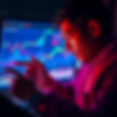 A person analyzing charts and graphs representing Algorand's stability and growth in finance.