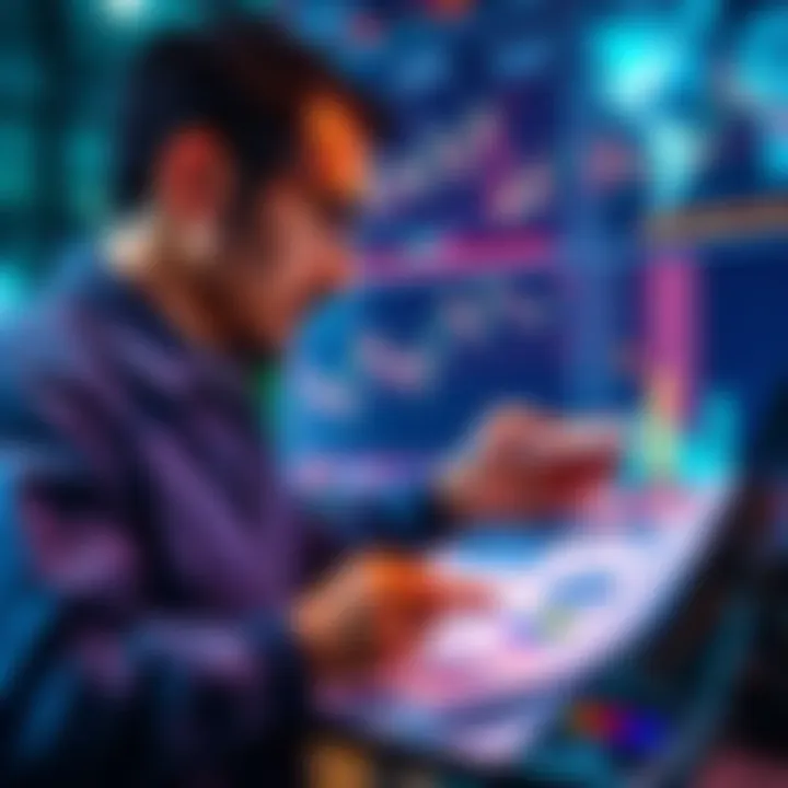 A person examining charts and graphs related to ETC investment opportunities