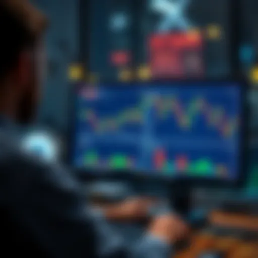 A person analyzing utility tokens on a computer screen with charts and graphs
