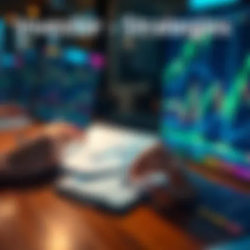 A person analyzing stock charts and graphs, deciding whether to buy or hold investments, with a calculator and notepad on the table.