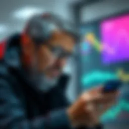 Investor looking frustrated while checking account balance after account restriction