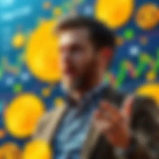 Jamie discussing his changing views on Bitcoin, with a backdrop of cryptocurrency symbols and graphs