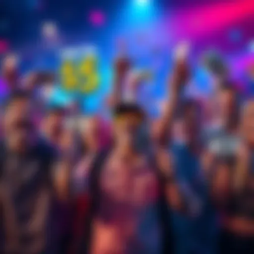 A group of people celebrating while holding $5 bills, excited about the benefits of the new club.