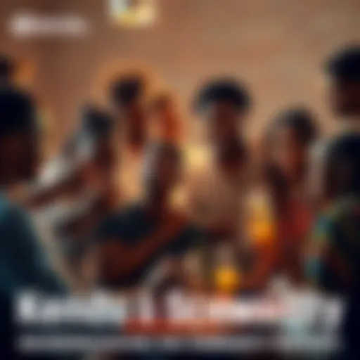 A diverse group of people collaborating on creative projects, showcasing products like beverages and animated stories, symbolizing decentralization and community power.