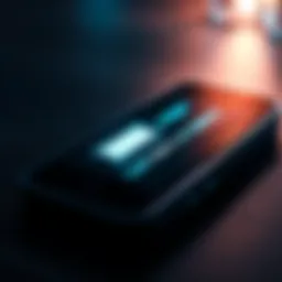 A close-up of a Ledger device showing a low battery alert on the screen.