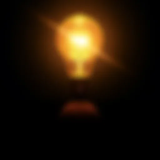 A lightbulb glowing brightly above a person's head, symbolizing creativity and inspiration for new ideas.