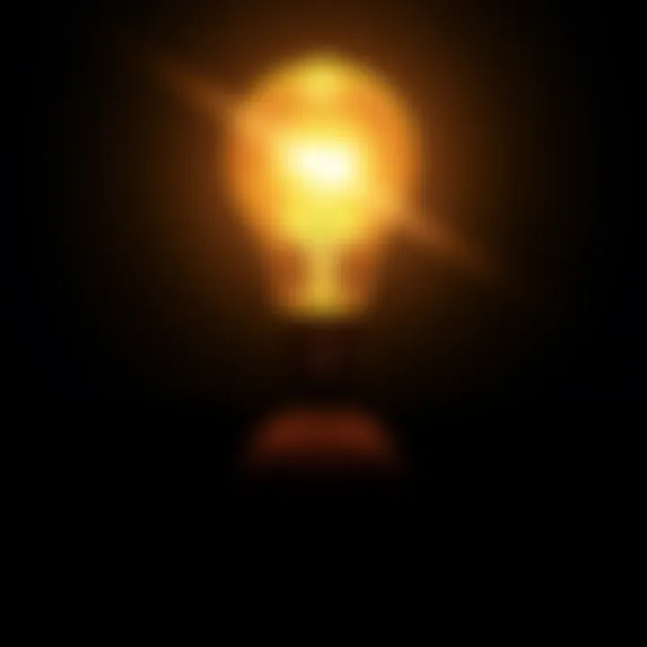 A lightbulb glowing brightly above a person's head, symbolizing creativity and inspiration for new ideas.