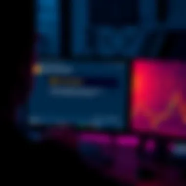 A person looking at a computer screen showing a Bitcoin wallet with a warning icon about a wrong address.