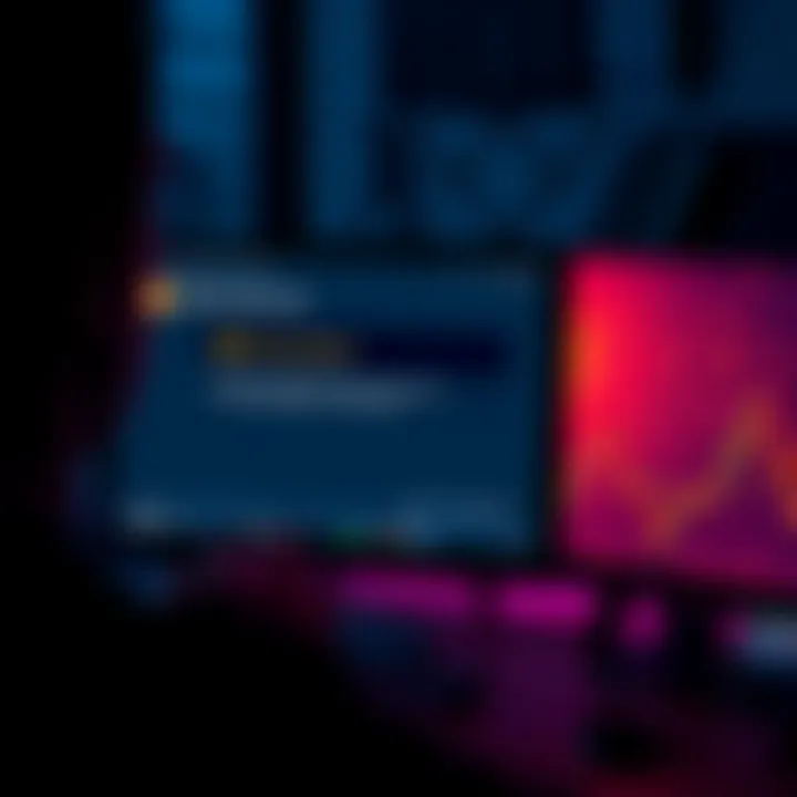 A person looking at a computer screen showing a Bitcoin wallet with a warning icon about a wrong address.