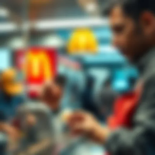 A man attempts to pay for his meal at McDonald's using a physical coin, surprising the staff