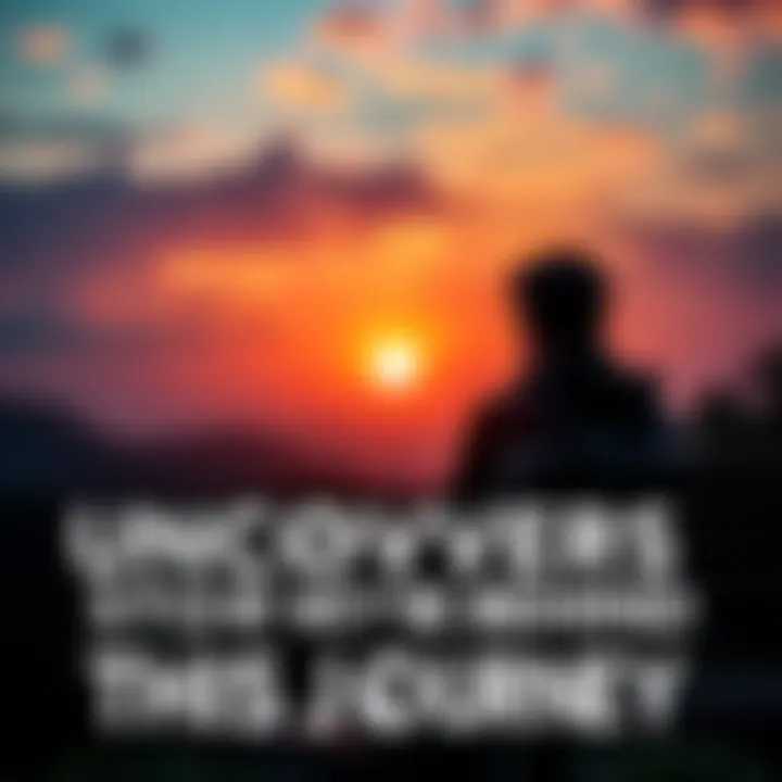 A man reflecting on his journey A thoughtful man sits on a bench, looking at the sunset, symbolizing his life's journey and experiences