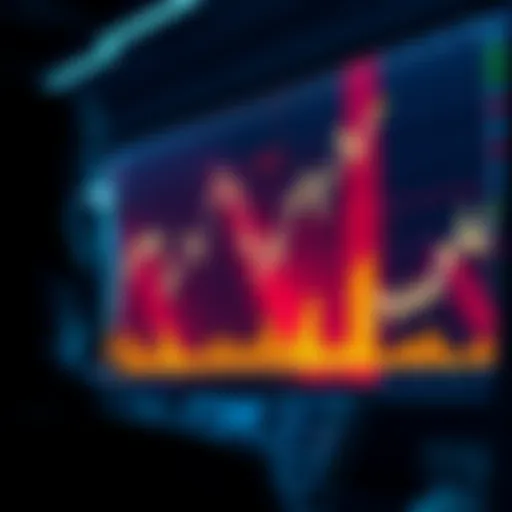 A graph showing a downward trend, indicating a potential market crash. Investors appear concerned, looking at charts and data on their screens.