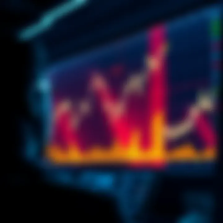 A graph showing a downward trend, indicating a potential market crash. Investors appear concerned, looking at charts and data on their screens.