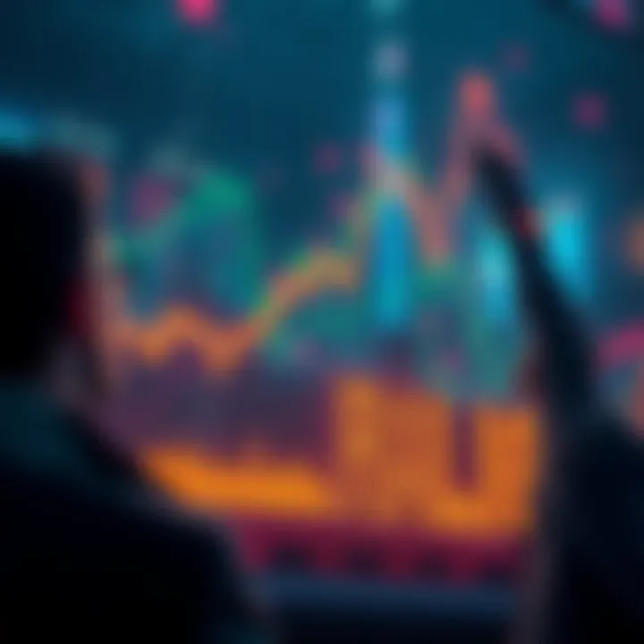 Graph showing a steep decline in market prices with concerned investors looking on