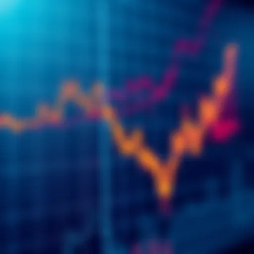 A stock market chart showing price fluctuations with upward and downward trends, symbolizing market volatility.