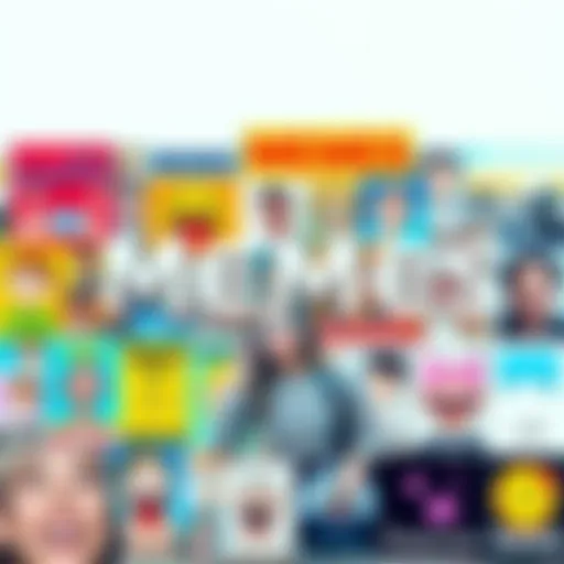 A colorful collage of popular internet memes from various eras, showcasing humorous images and captions that reflect internet culture.