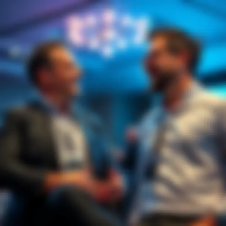 Michael Saylor and Tom Lee Michael Saylor speaking positively about Tom Lee's influence on Ethereum's reputation in a conference setting