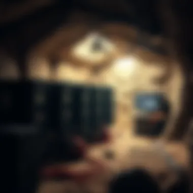 Four bitcoin mining rigs set up in a remote mountain bunker with low electricity costs.