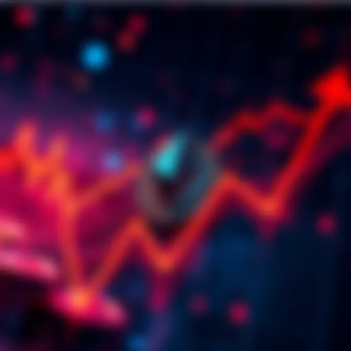 Chart showing Monero's price surge with upward trend and privacy symbols