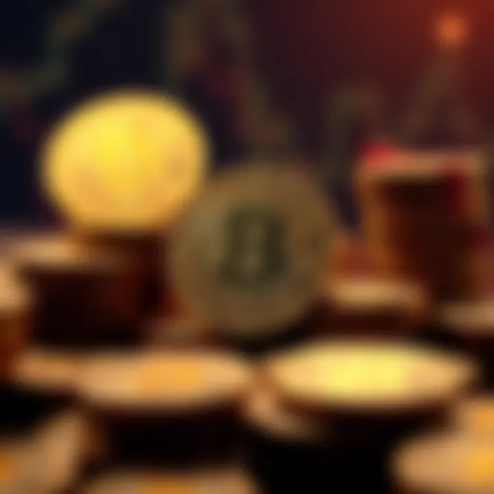Nakamoto logo with stacks of Bitcoin coins in the background representing a financial boost.