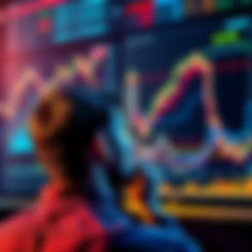 A person thinking about future investments, looking at financial graphs and charts, considering options after achieving a goal with XRP.