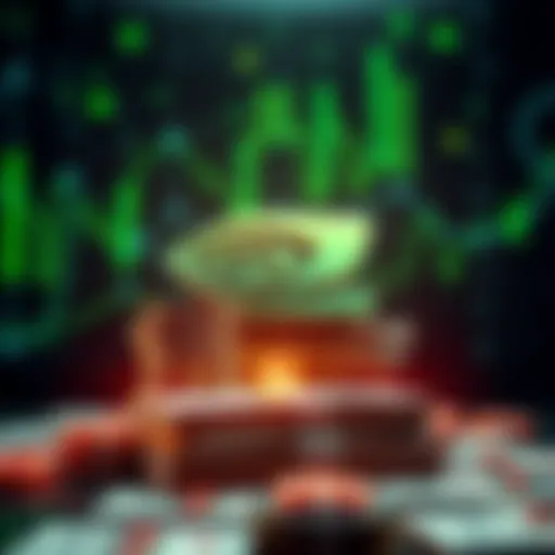 Nvidia logo with a stack of cash and AI technology icons, representing a large investment in AI innovation.
