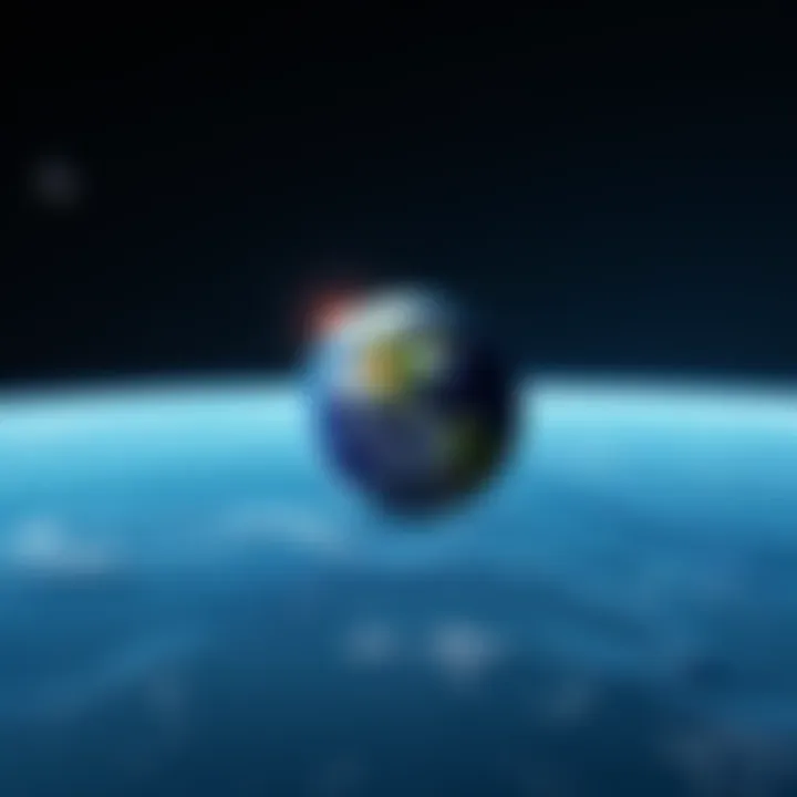 A view of Earth as a small dot in the expansive universe, highlighting its beauty and fragility