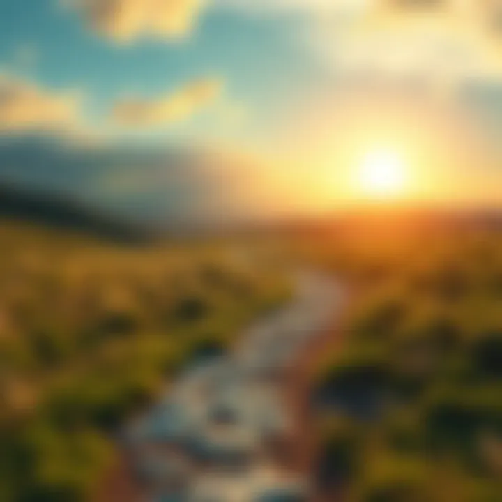 A winding path leading to a bright horizon, symbolizing gradual change leading to sudden realizations.