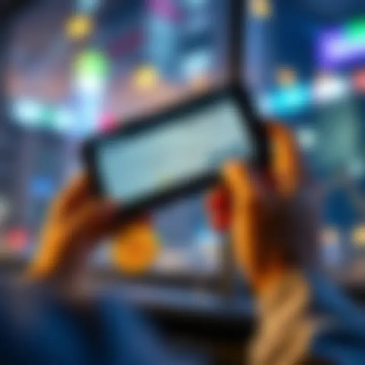 A person holding a payday loan check while viewing Bitcoin prices on a smartphone