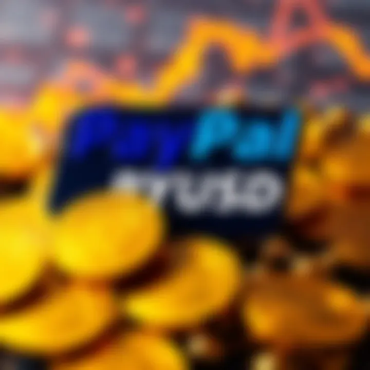 PayPal logo with digital coins and blockchain graphics symbolizing the launch of PYUSD on Arbitrum network.