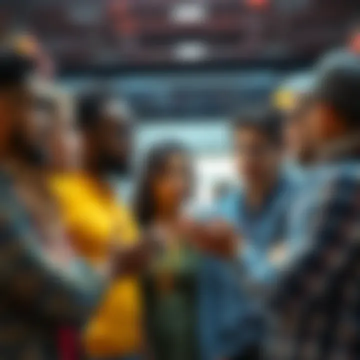 A group of diverse people engaged in conversation about important societal issues, showing a mix of confusion and determination to understand better.