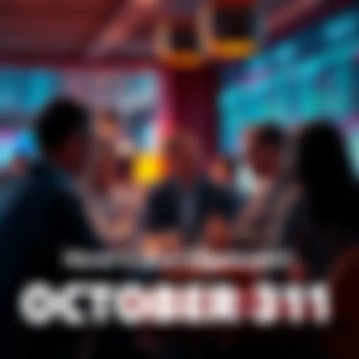 A group of people engaging in conversation about trading strategies in a friendly setting