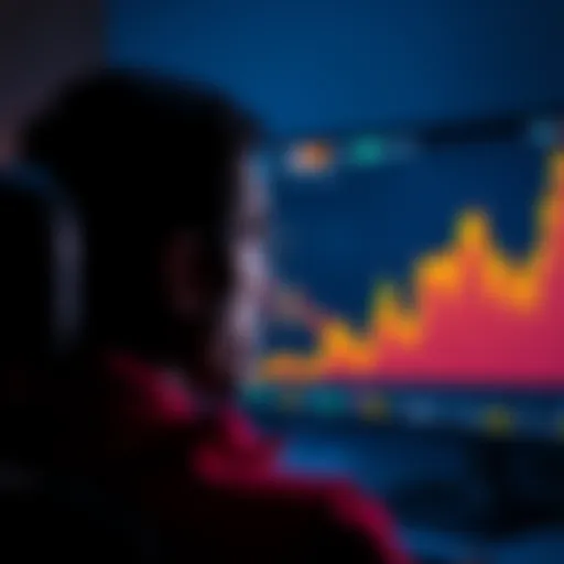 Individual stares at a computer screen displaying a declining cryptocurrency chart, expressing regret over lost investment opportunities.